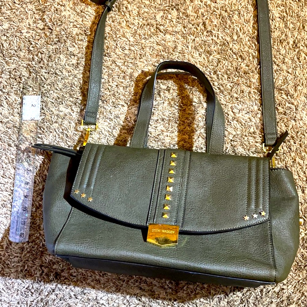 Steve Madden Olive Green Oversized Messenger Bag
